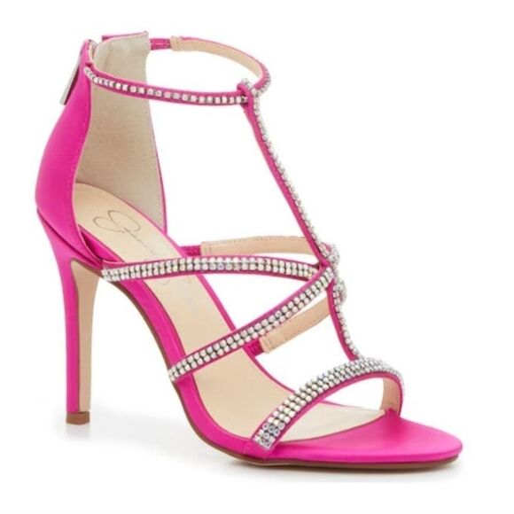 BRAND NEW JESSICA SIMPSON WOMEN'S SIDRA RHINESSTONE STILETTO HEEL SANDAL - Picture 16 of 16